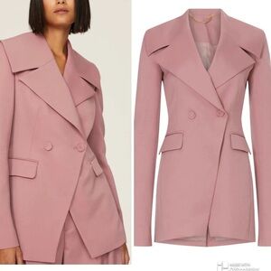 Altuzarra women tera virgin wool jacket blazer in pink gabardine S